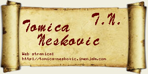 Tomica Nešković vizit kartica